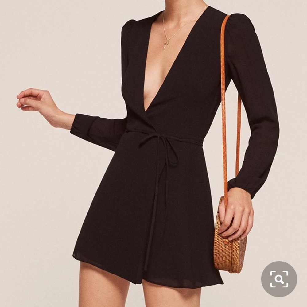 Black Reformation Deep V Dress
